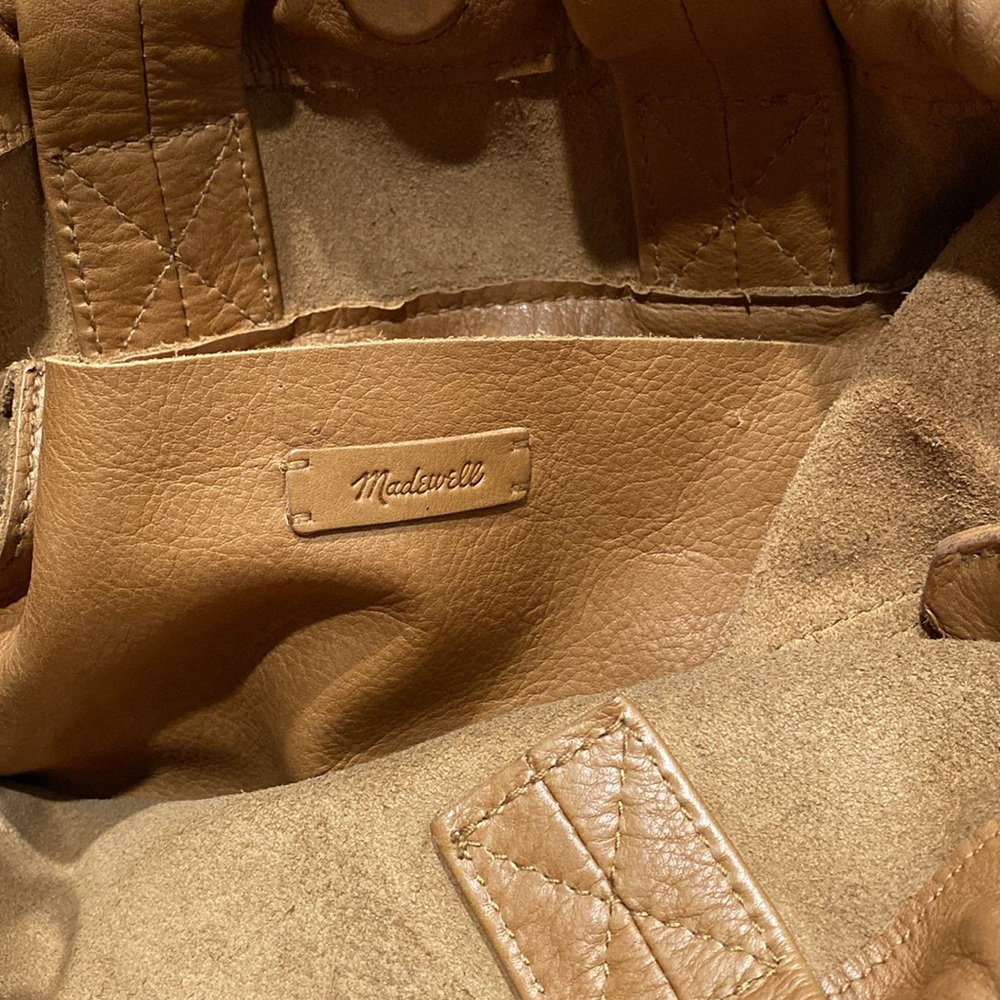 MADEWELL “The Piazza” Soft Tan Leather Tote/ Crossbody Bag - Picture 13 of 16